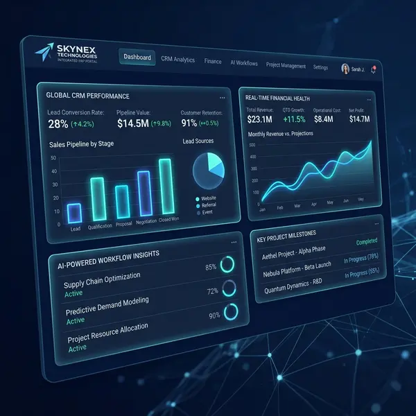 Skynex Technologies dashboard demonstration